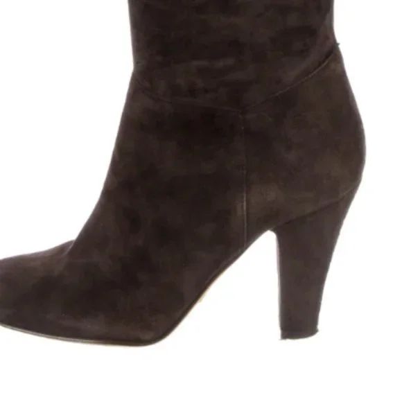 DOLCE & GABBANA suede over the knee THIGH BOOTS chocolate brown 37 6.5 scrunch - Picture 9 of 9